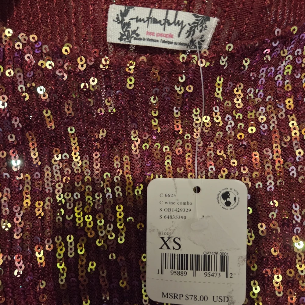 Free People Sequin Top in Red and Gold - Picture 5 of 5